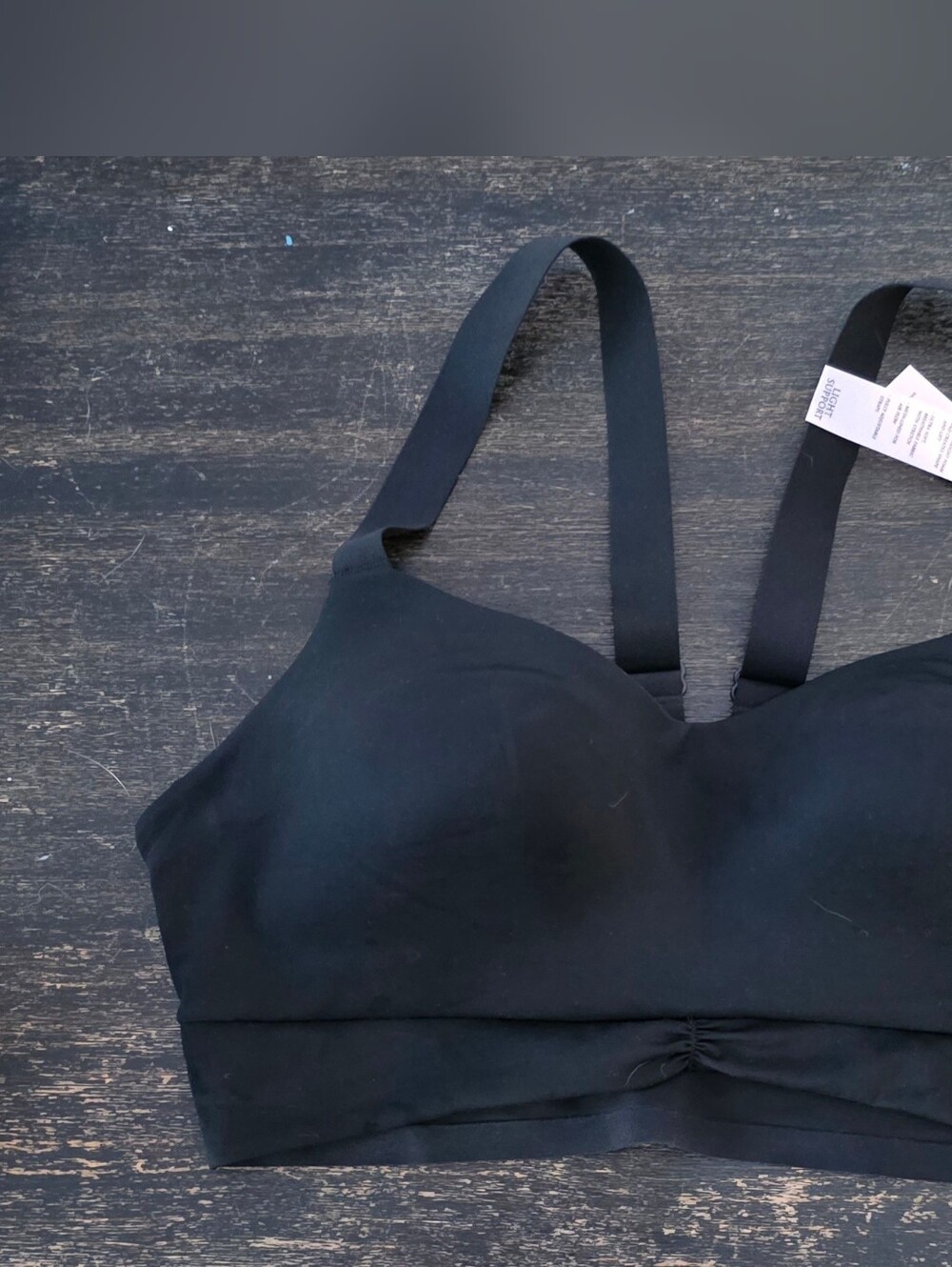 New Victoria’s Secret Love Cloud Ruched Sports Bra Black Size Large